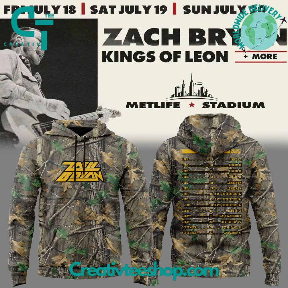 Zach Bryan Meadowlands 2025 Exclusive Version Hoodie – Camo