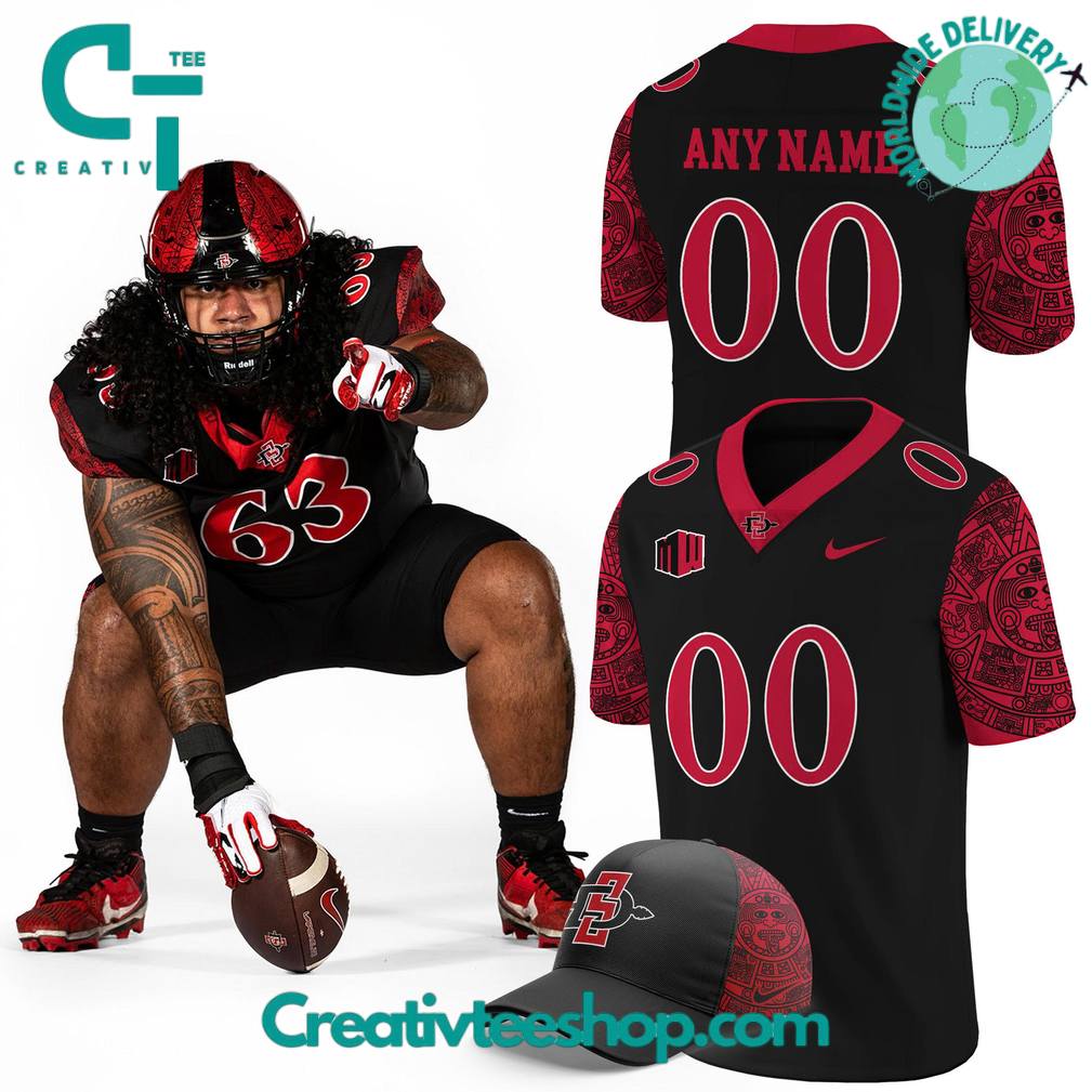 San Diego State Special New Custom Football Jersey – Black