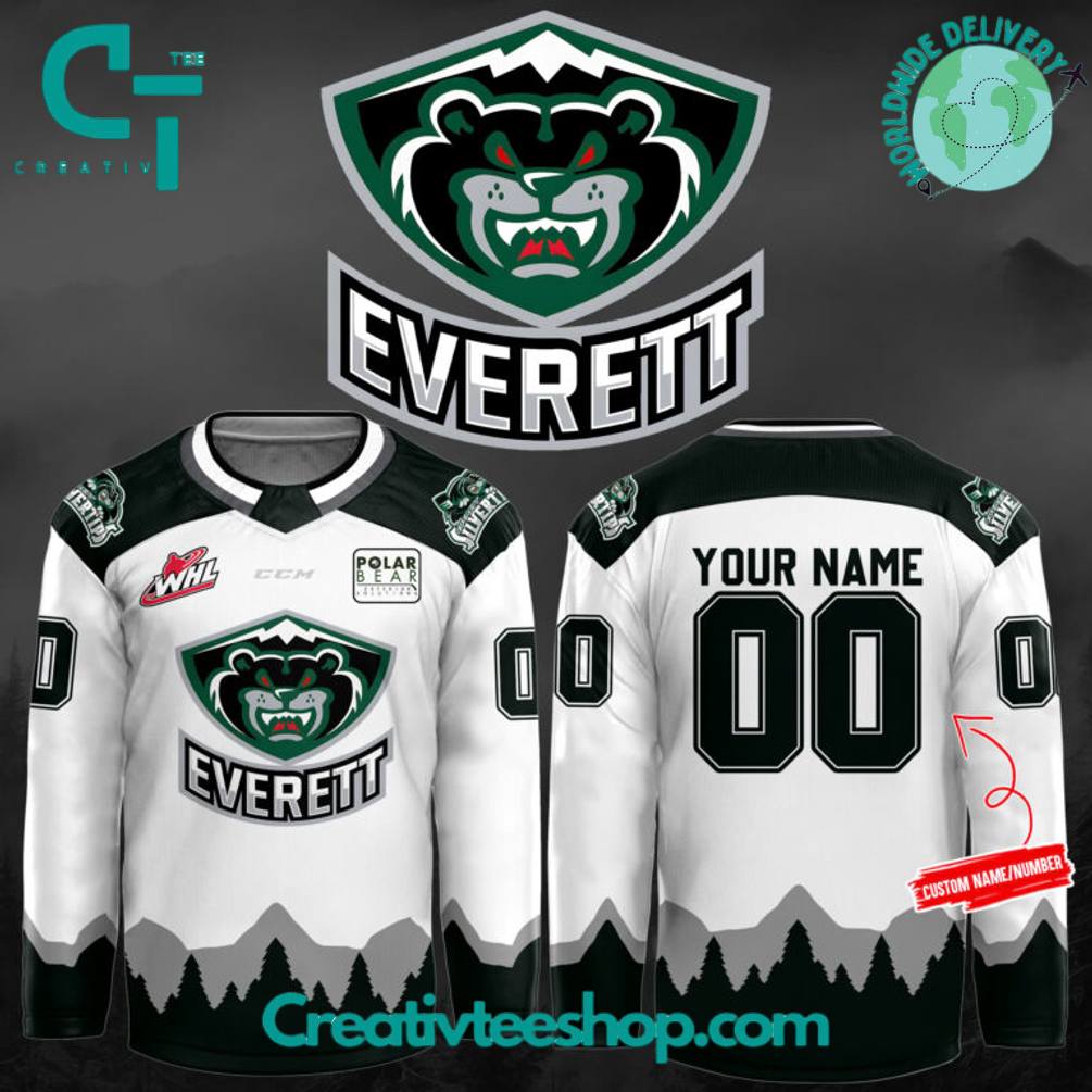 Everett Silvertips Special New 2025 Custom Hockey Jersey – White