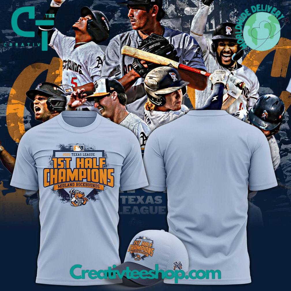 Midland RockHounds 1st Half Champions 2025 Texas League Tee