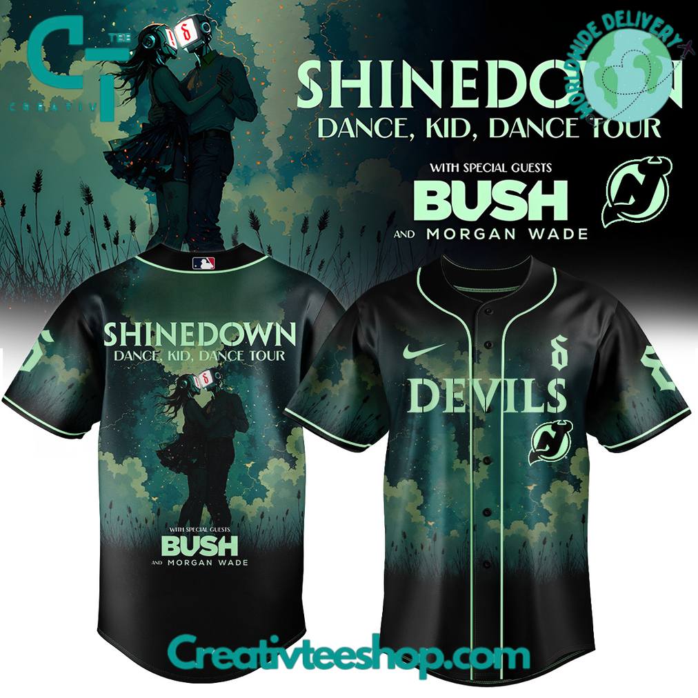 New Jersey Devils x Shinedown DanceKidDance Tour 2025 Baseball Jersey