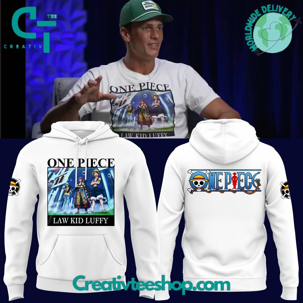 Tom Brady One Piece Law Kid Luffy Special White Hoodie