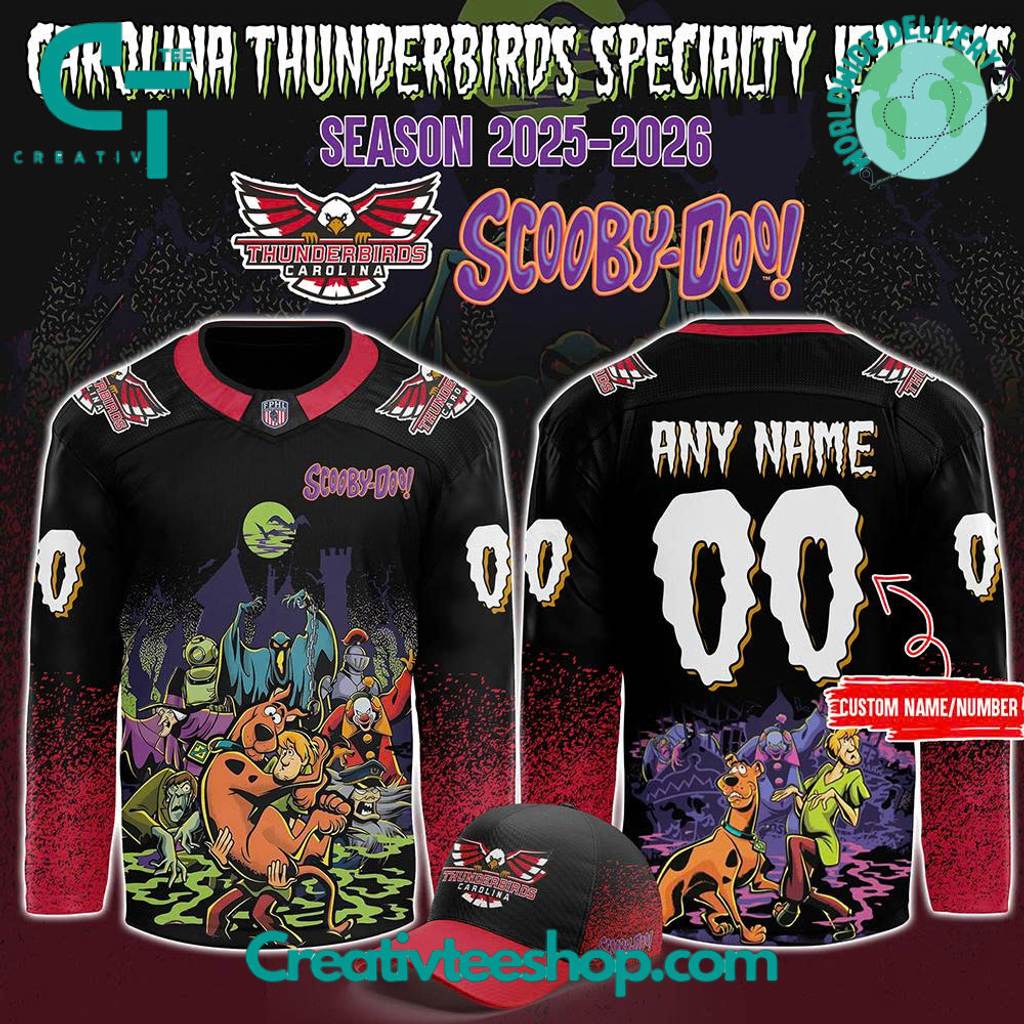 Carolina Thunderbirds x Scooby-Doo Night 2025 Custom Hockey Jersey