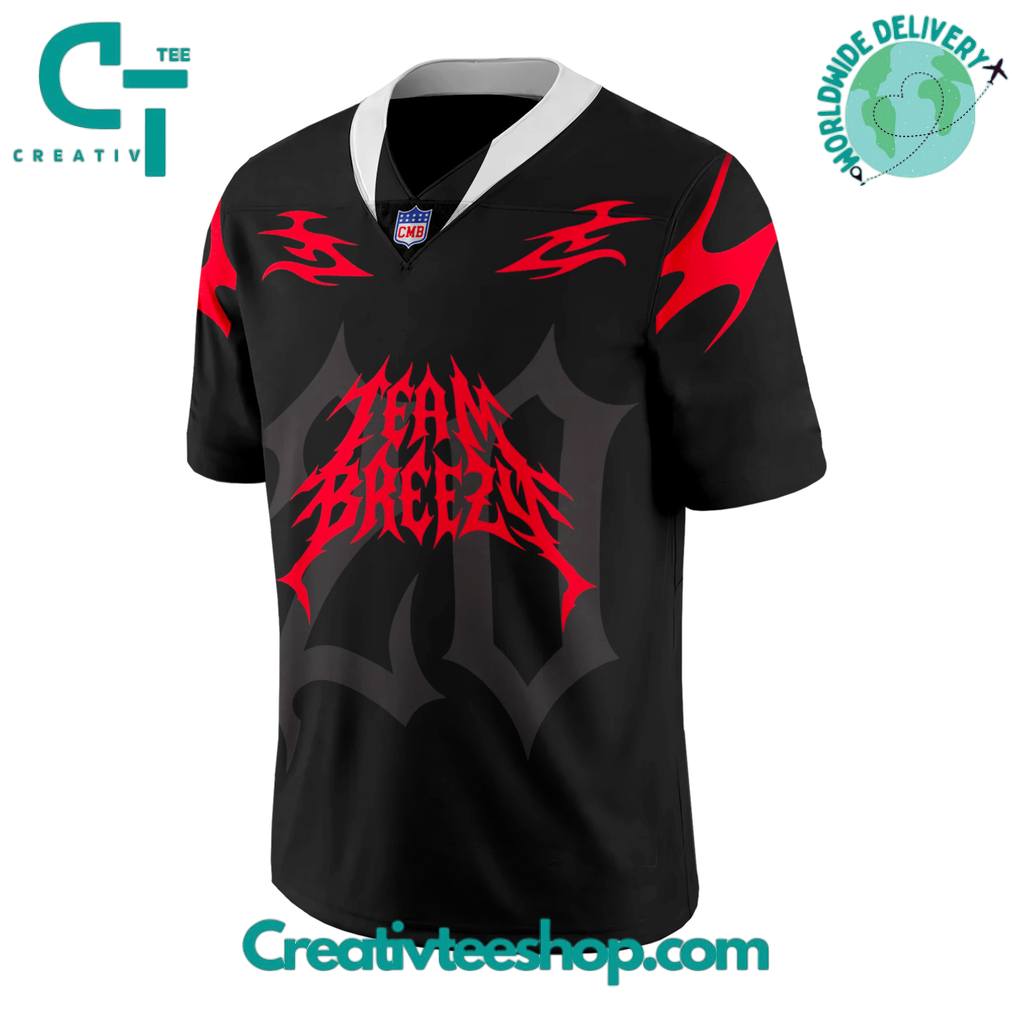 Chris Brown “BREEZY BOWL XX Team Breezy Playmaker” Football Jersey