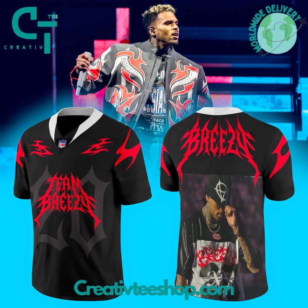 Chris Brown “BREEZY BOWL XX Team Breezy Playmaker” Football Jersey