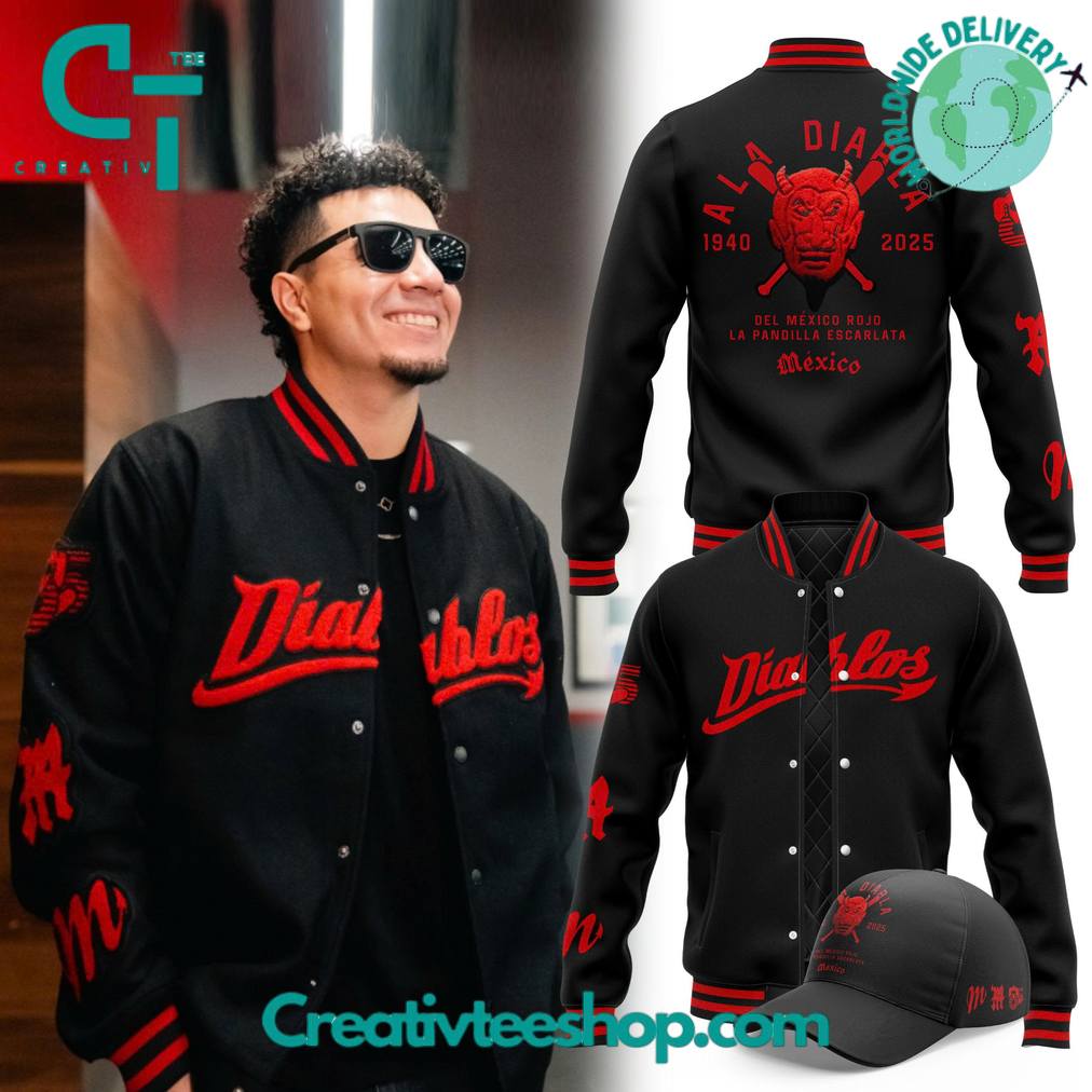 Diablos Rojos del Mexico Ala Diarla Special Black Baseball Jacket