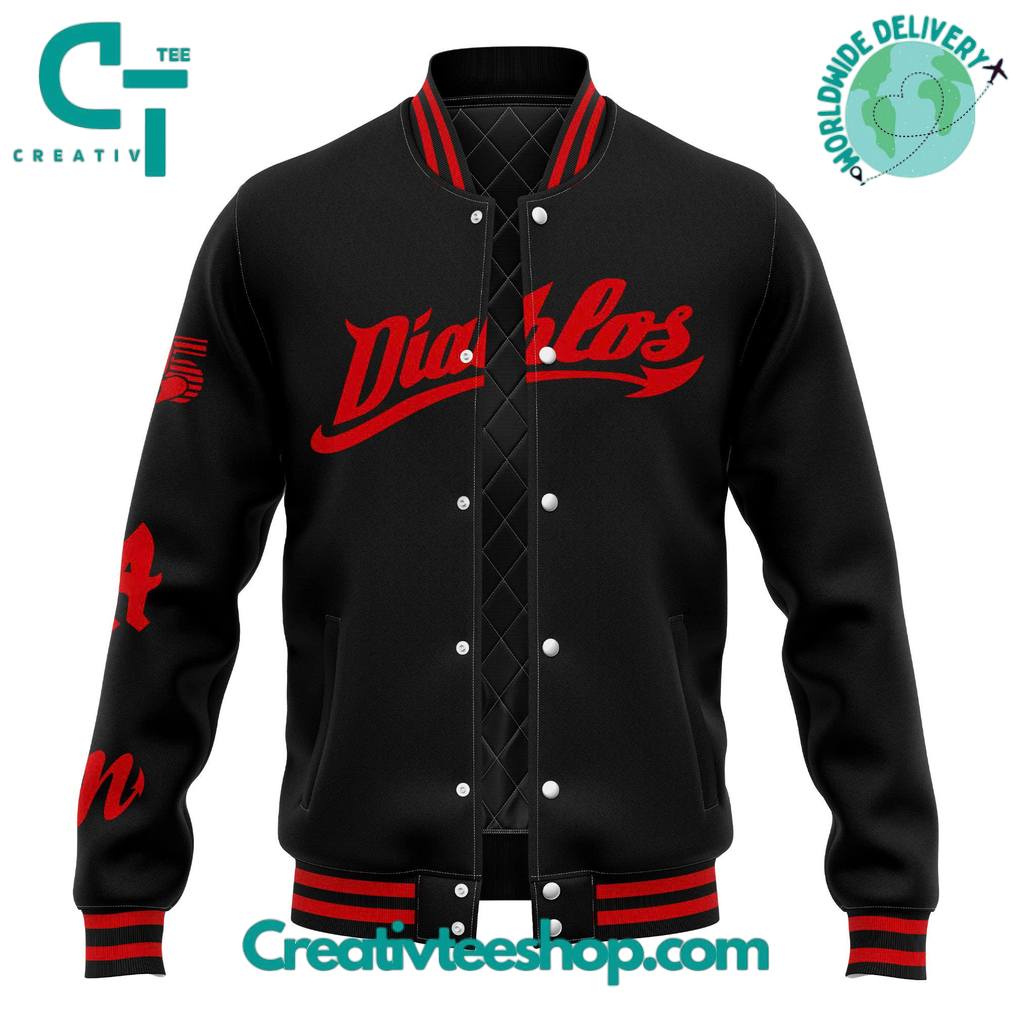 Diablos Rojos del Mexico Ala Diarla Special Black Baseball Jacket