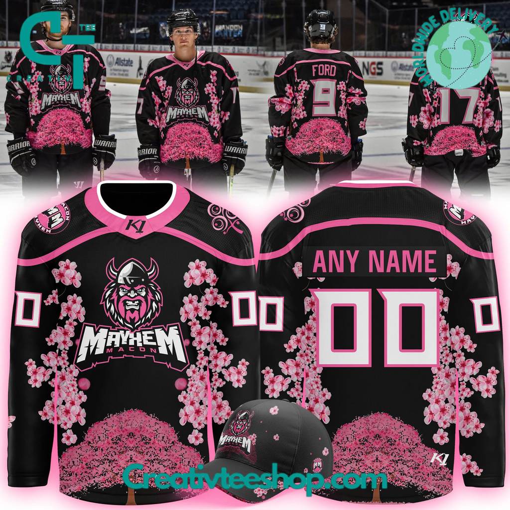 Macon Mayhem x Cherry Blossom Custom Hockey Jersey