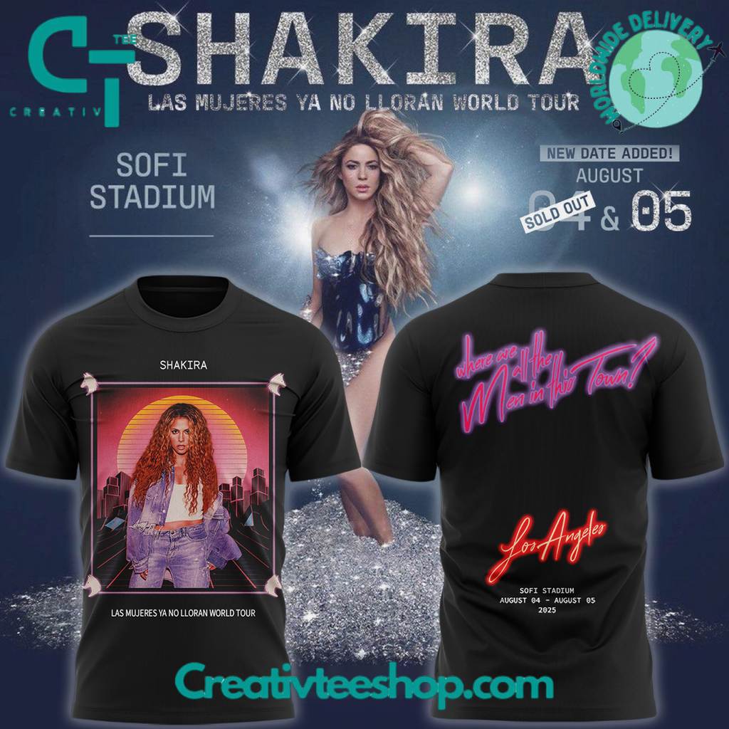 Shakira Las Mujeres Ya No Lloran World Tour 2025 “Men In This Town” Special Tee