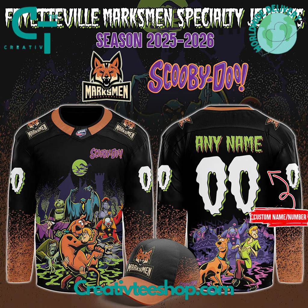 Fayetteville Marksmen x Scooby-Doo Night 2025 Custom Hockey Jersey