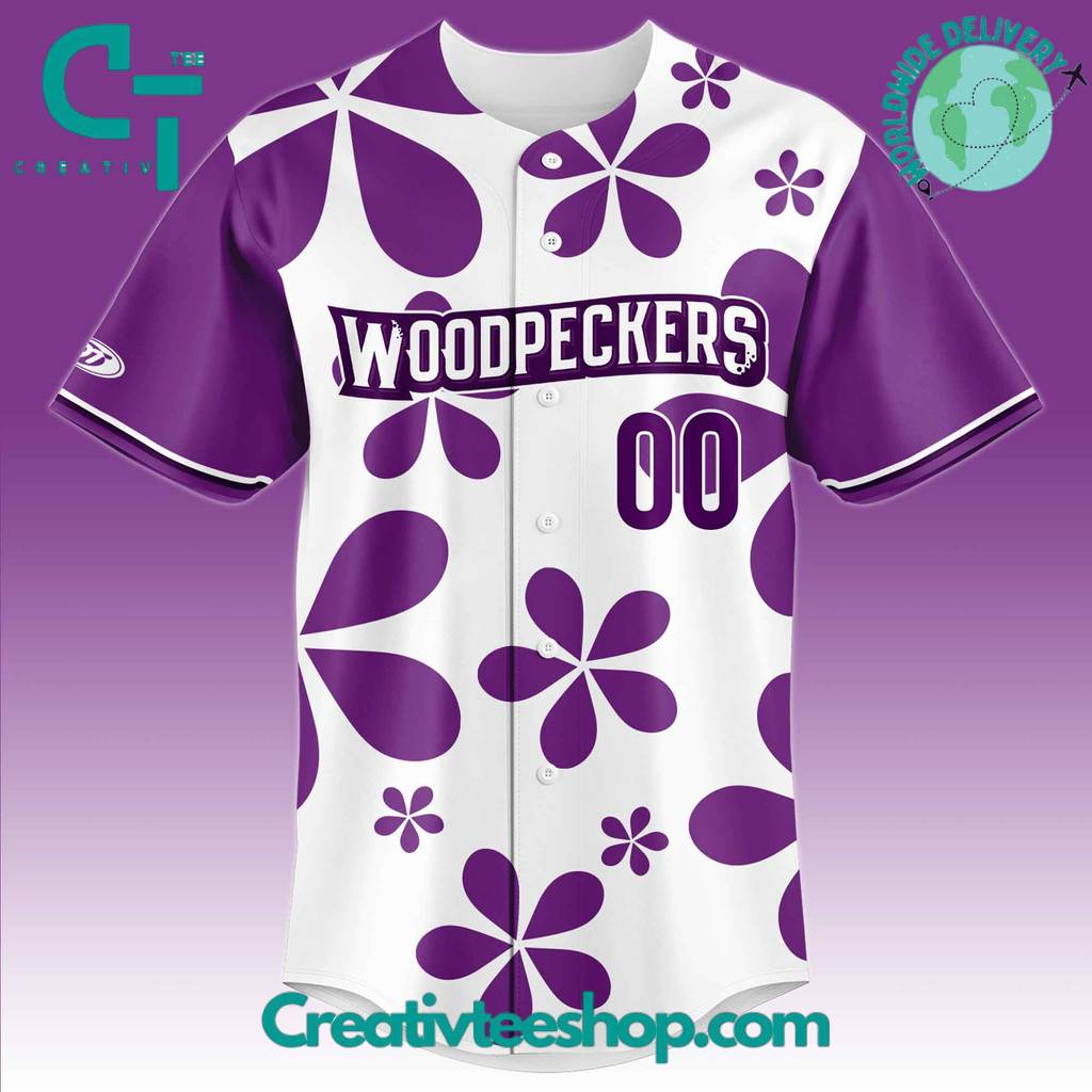 Fayetteville Woodpecker Purple Paint the Park Custom Baseball Jersey