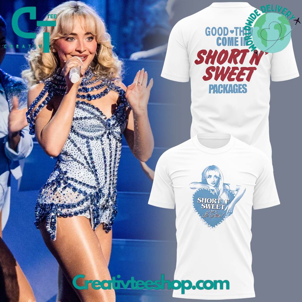 Sabrina Carpenter Short n Sweet Heart Ivory Tee