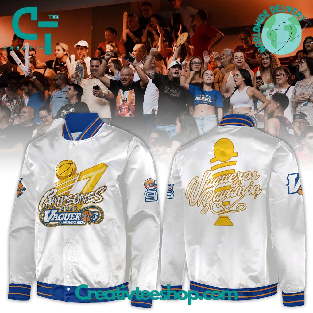 Vaqueros de Bayamon 17 Campeones BSN White Bomber Jacket