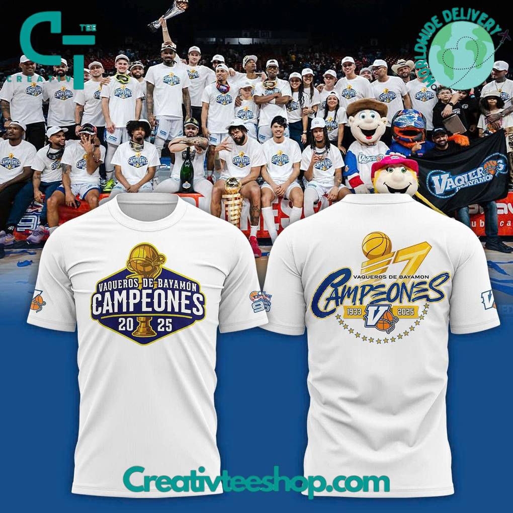 Vaqueros de Bayamon Champions Baloncesto Superior Nacional 2025 White Shirt