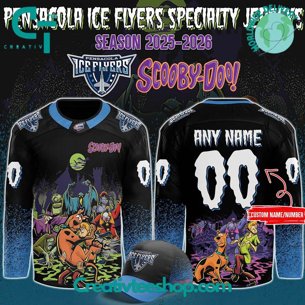 Pensacola Ice Flyers x Scooby-Doo Night 2025 Custom Hockey Jersey