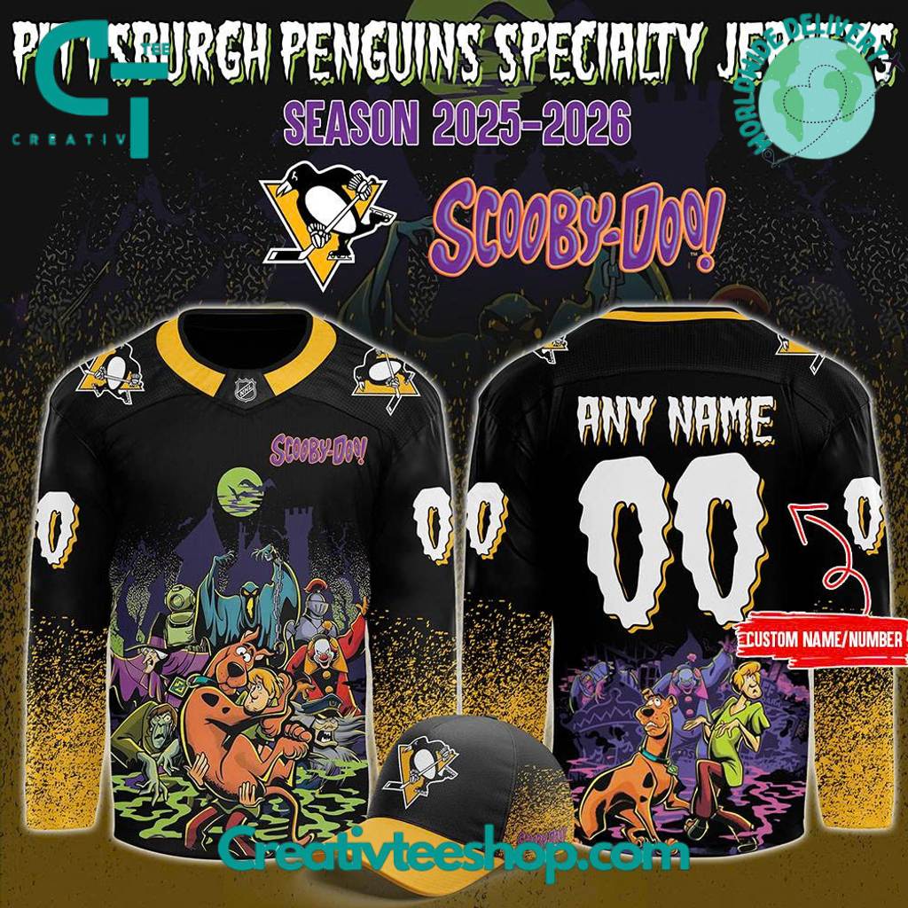 Pittsburgh Penguins x Scooby-Doo Night 2025 Custom Hockey Jersey