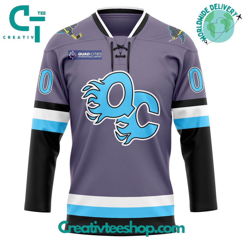 Quad City Storm Professional Special Grey Hockey Jersey