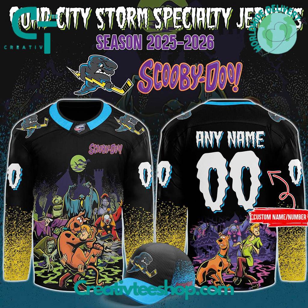 Quad City Storm Professional x Scooby-Doo Night 2025 Custom Hockey Jersey