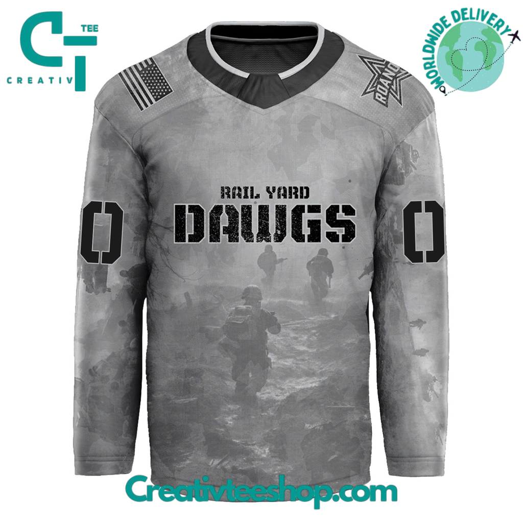 Roanoke Rail Yard Dawgs x Military Night 2025 Custom Hockey Jersey