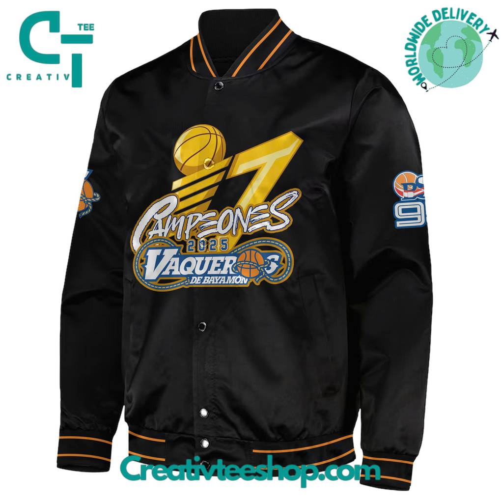 Vaqueros de Bayamon 17 Campeones BSN Black Bomber Jacket