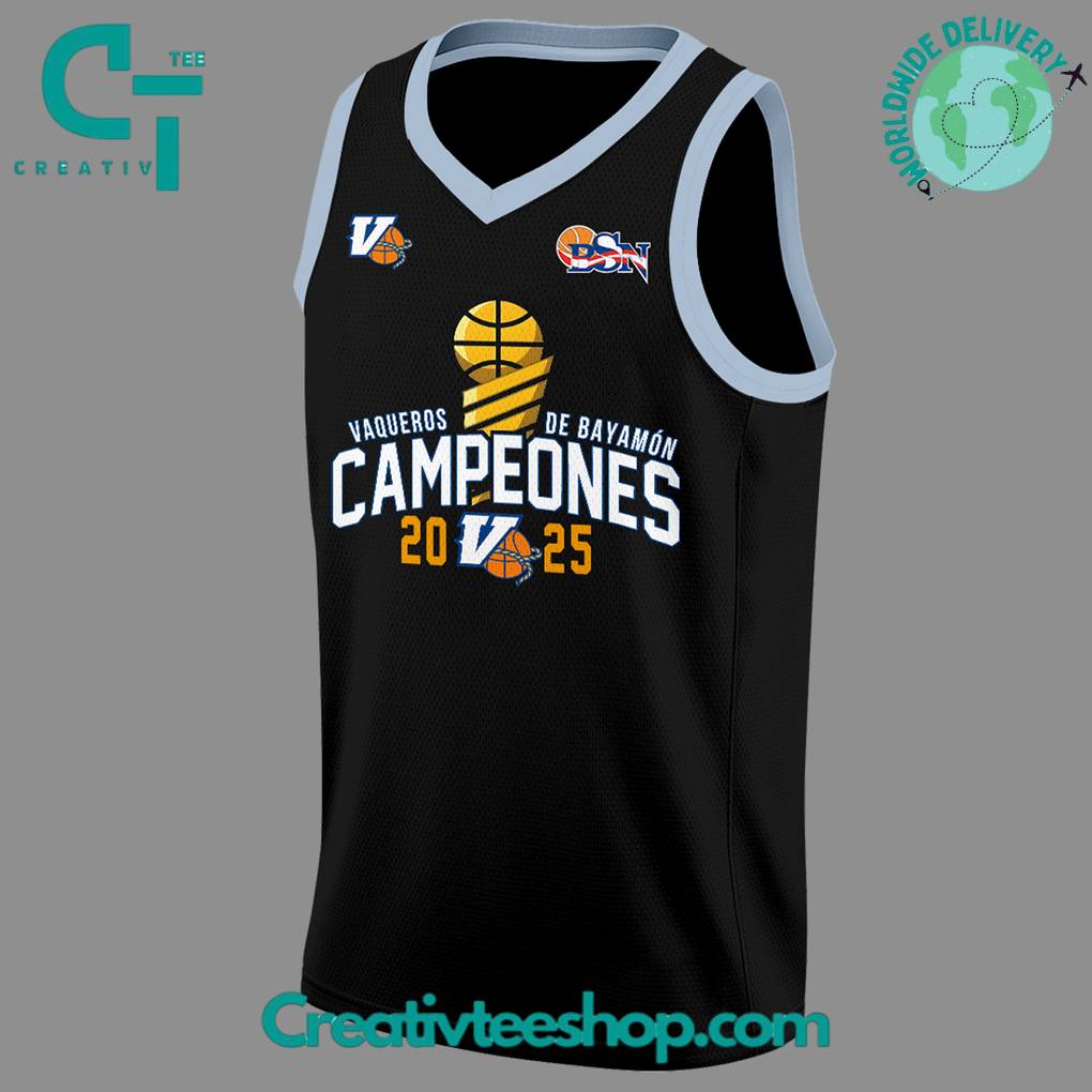 Vaqueros de Bayamon Champions Baloncesto Superior Nacional 2025 Black Basketball Jersey