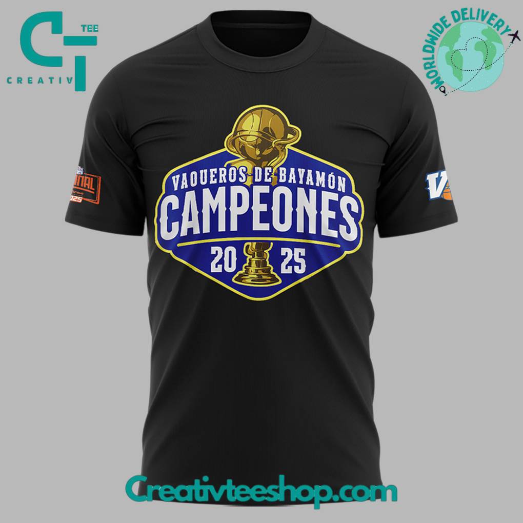 Vaqueros de Bayamon Champions Baloncesto Superior Nacional 2025 Black TShirt