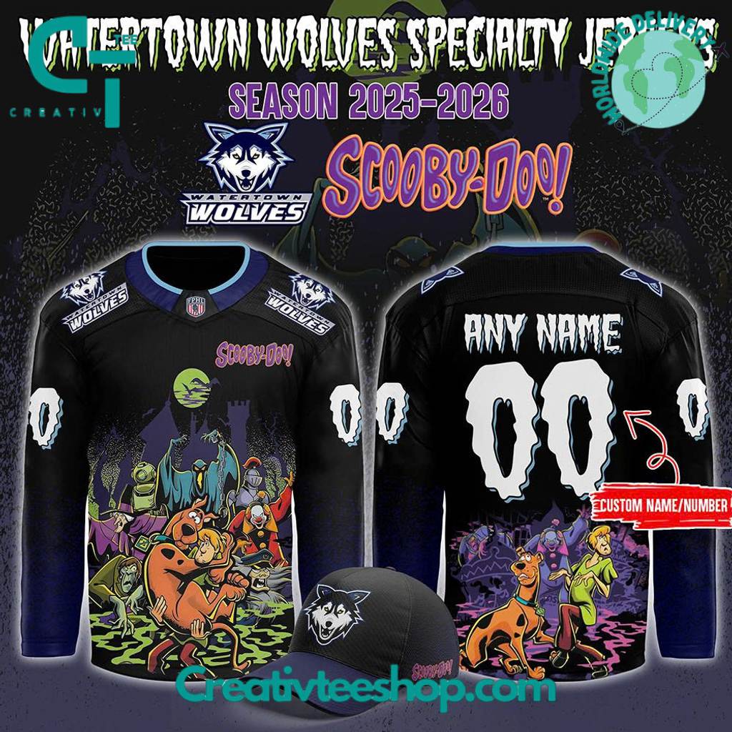 Watertown Wolves x Scooby-Doo Night 2025 Custom Hockey Jersey