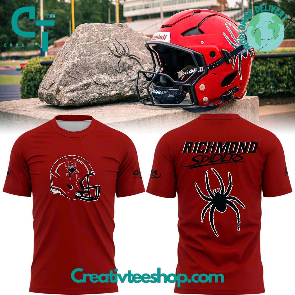 Richmond Spiders Special New Uniform Wordmark Helmet Logo Tee