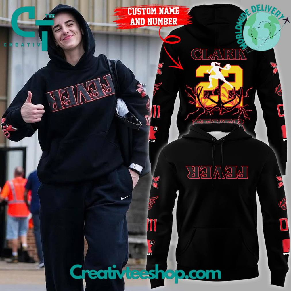 Indiana Fever #22 Clark x Stranger Things Personalized Hoodie