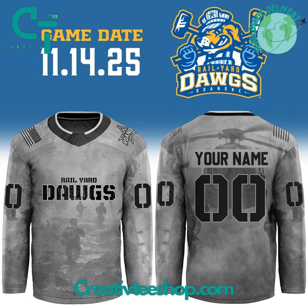 Roanoke Rail Yard Dawgs x Military Night 2025 Custom Hockey Jersey