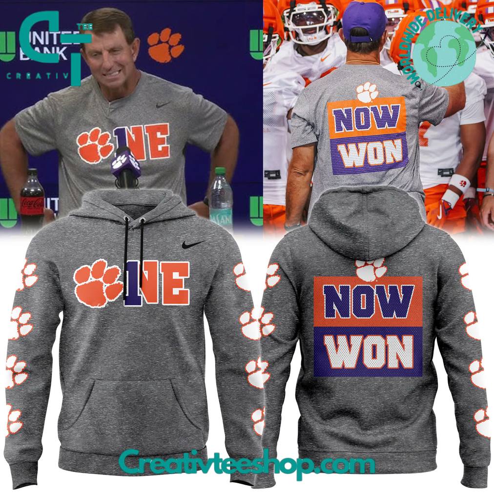 Clemson Tigers “Now Won” Special Grey Hoodie