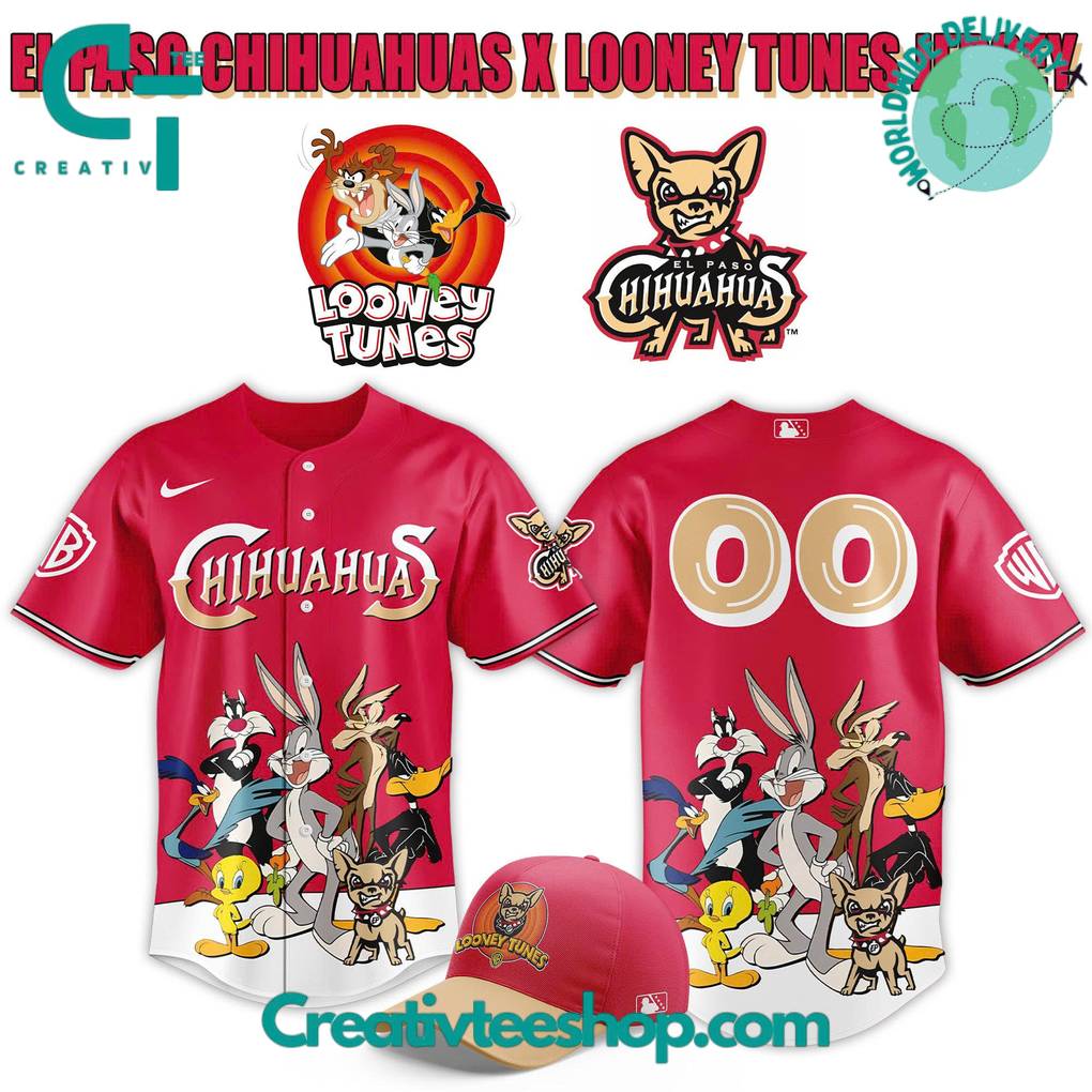 El Paso Chihuahuas x Looney Tunes Custom Baseball Jersey