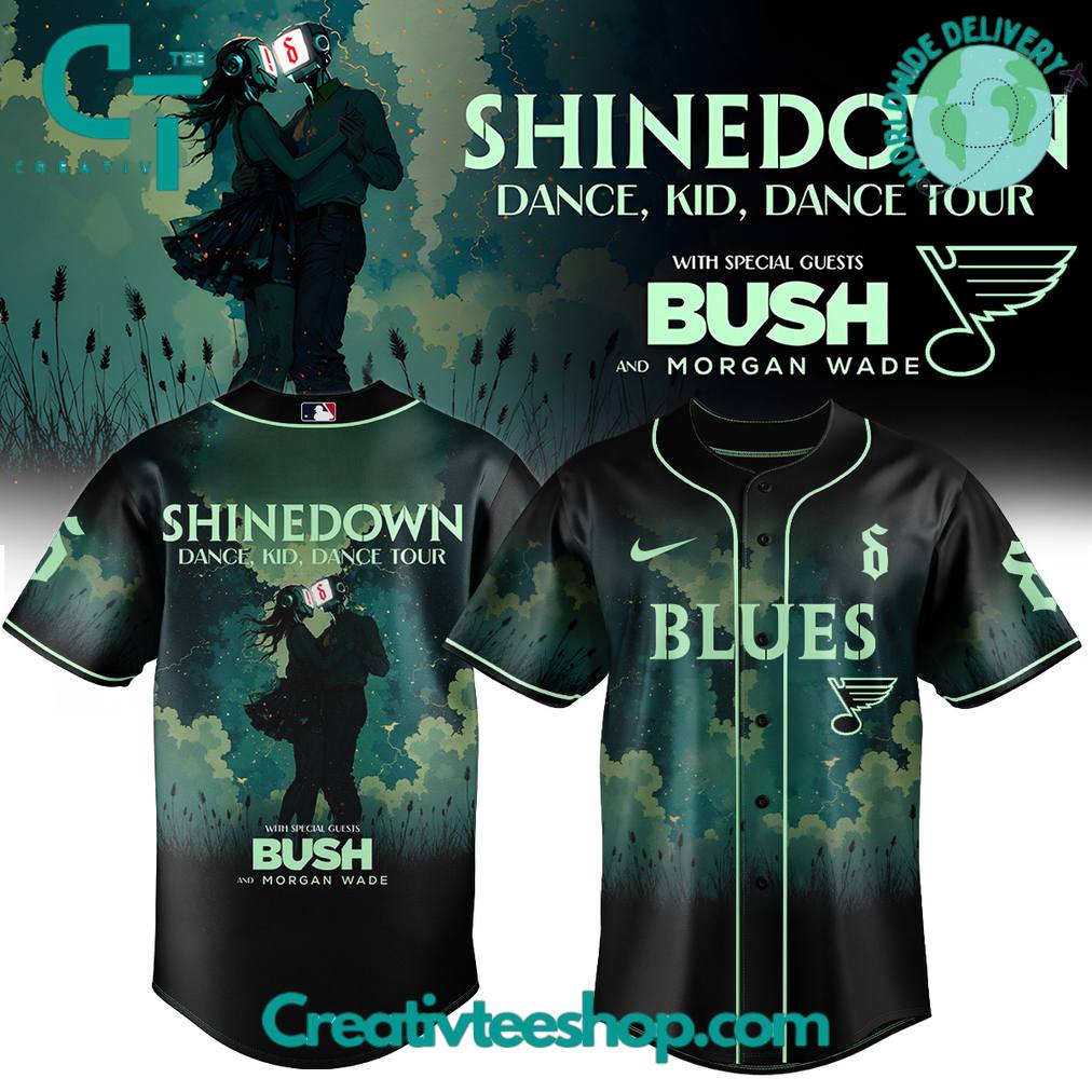 St Louis Blues x Shinedown DanceKidDance Tour 2025 Baseball Jersey