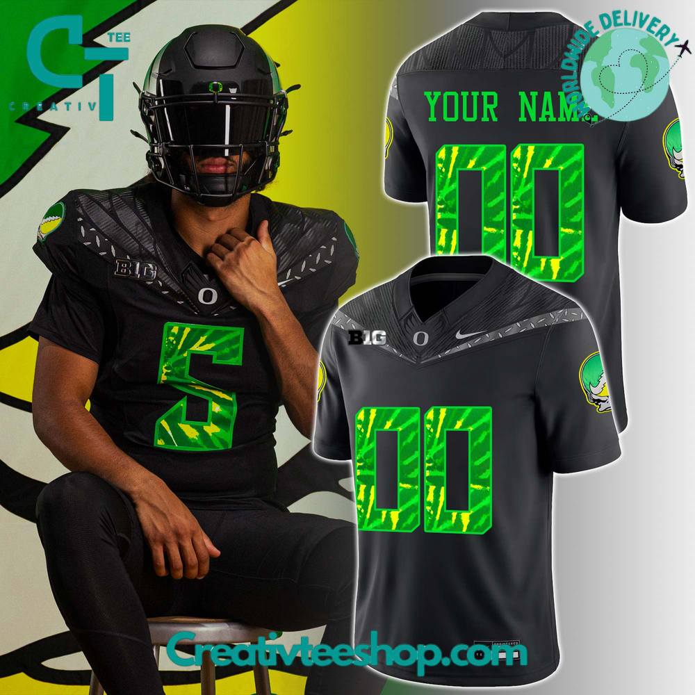 Oregon Ducks x Grateful Dead Special Collab Football Jersey