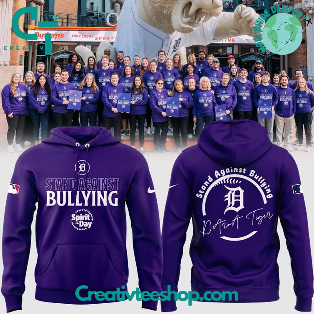 Detroit Tigers Spirit Day 2025 Stand Against Bullying Hoodie