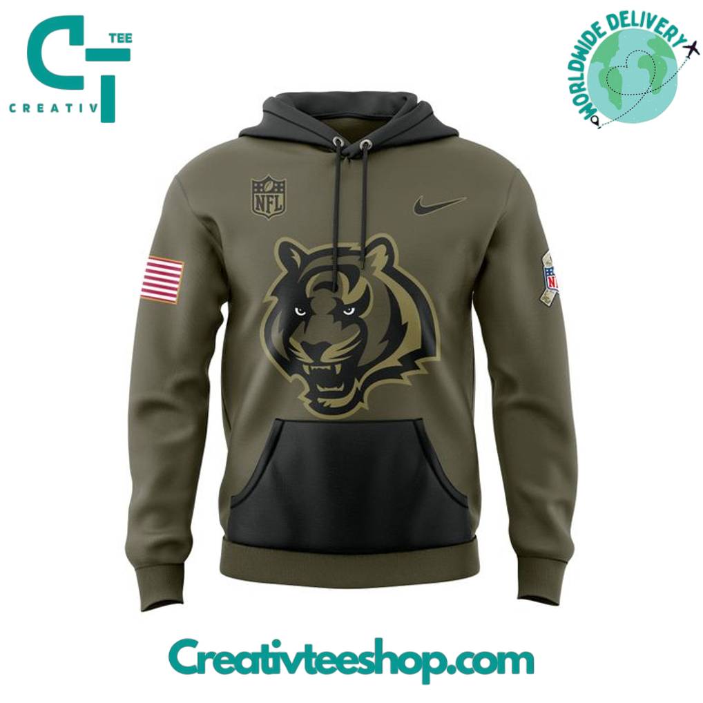 Cincinnati Bengals 2025 Salute to Service Limited Edition Camo Hoodie