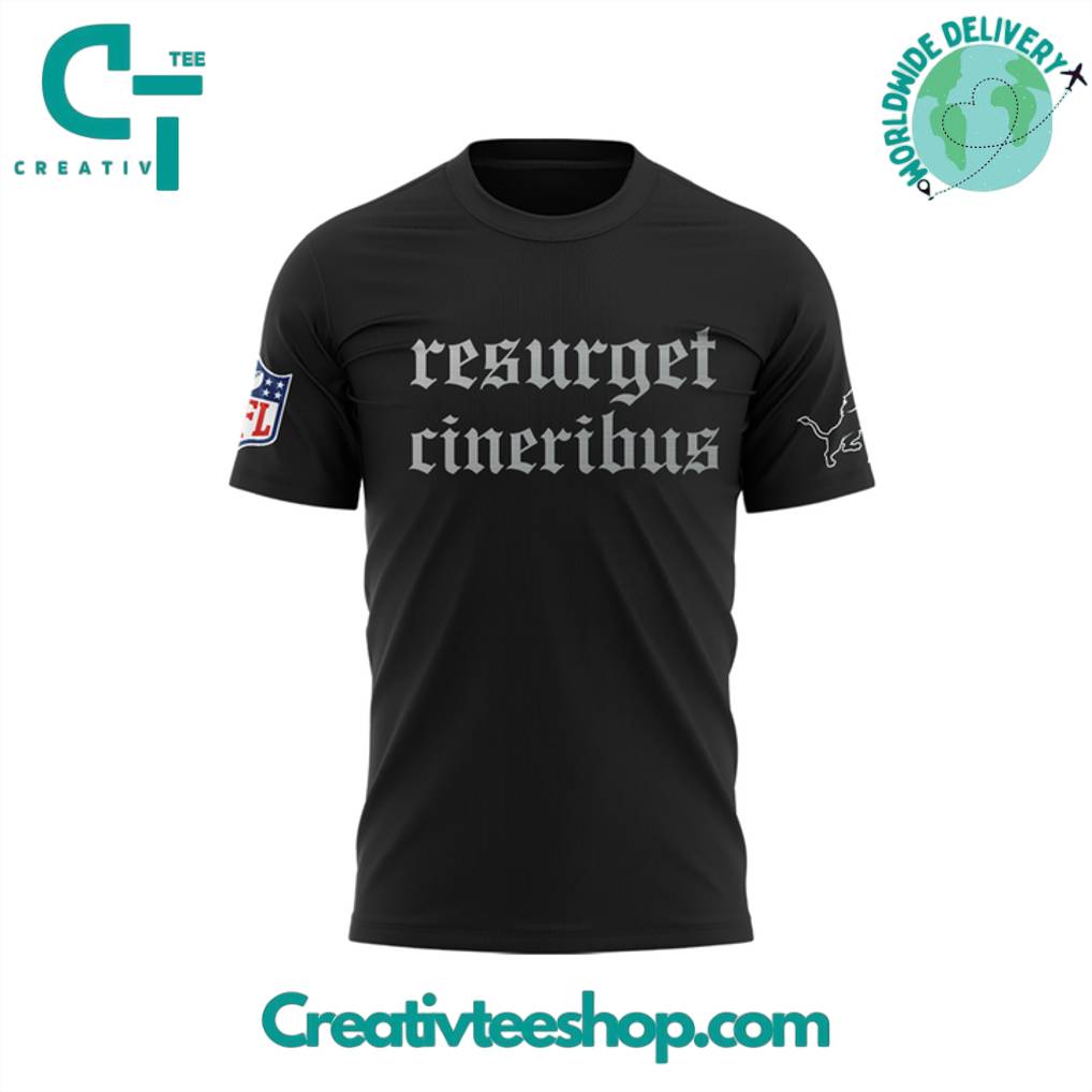 Detroit Lions x Aidan Hutchinson Black House of Hutch Resurget Cineribus Tee