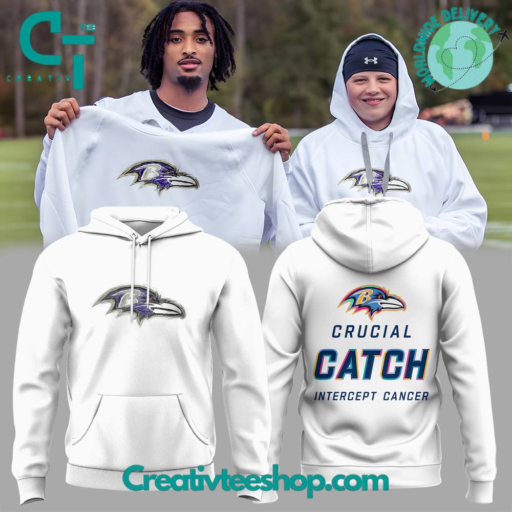 Baltimore Ravens Crucial Catch Intercept Cancer 2025 Hoodie