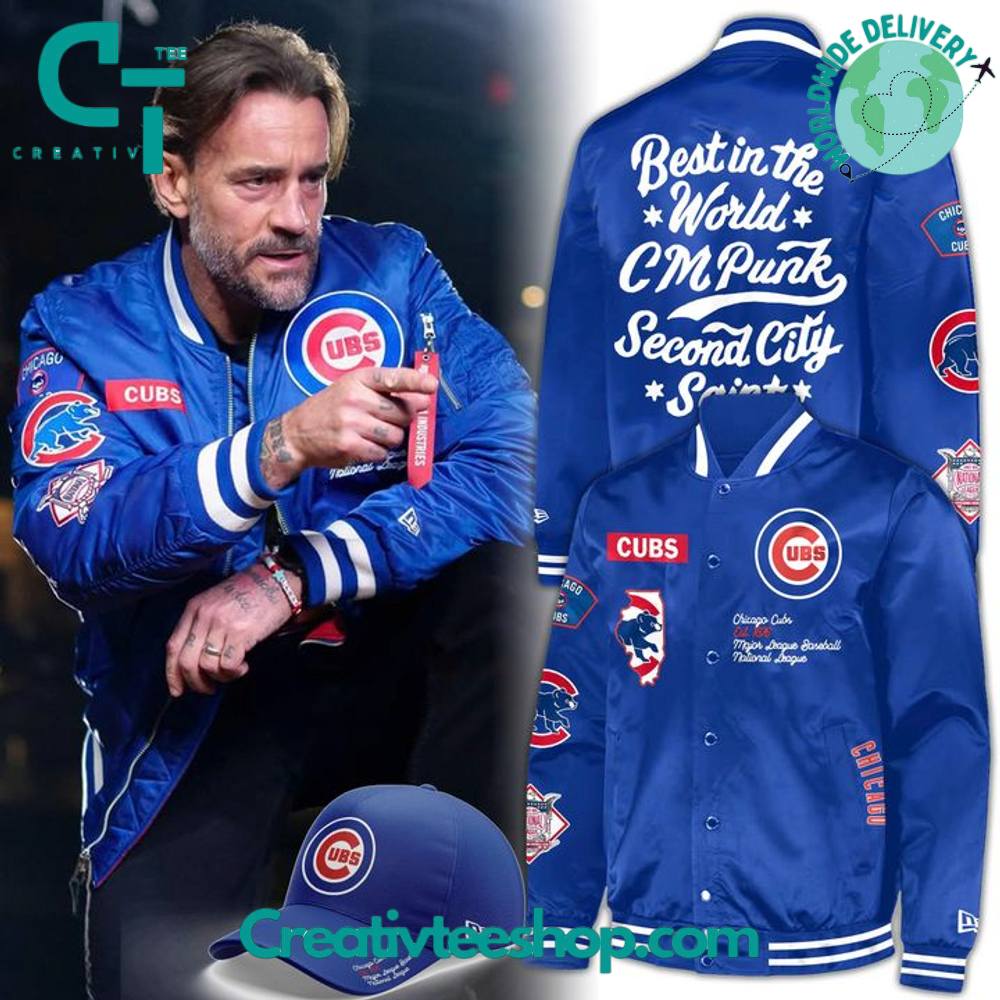 Chicago Cubs x CM Punk Special New Bomber Jacket Chicago Cubs x CM Punk Special New Bomber Jacket