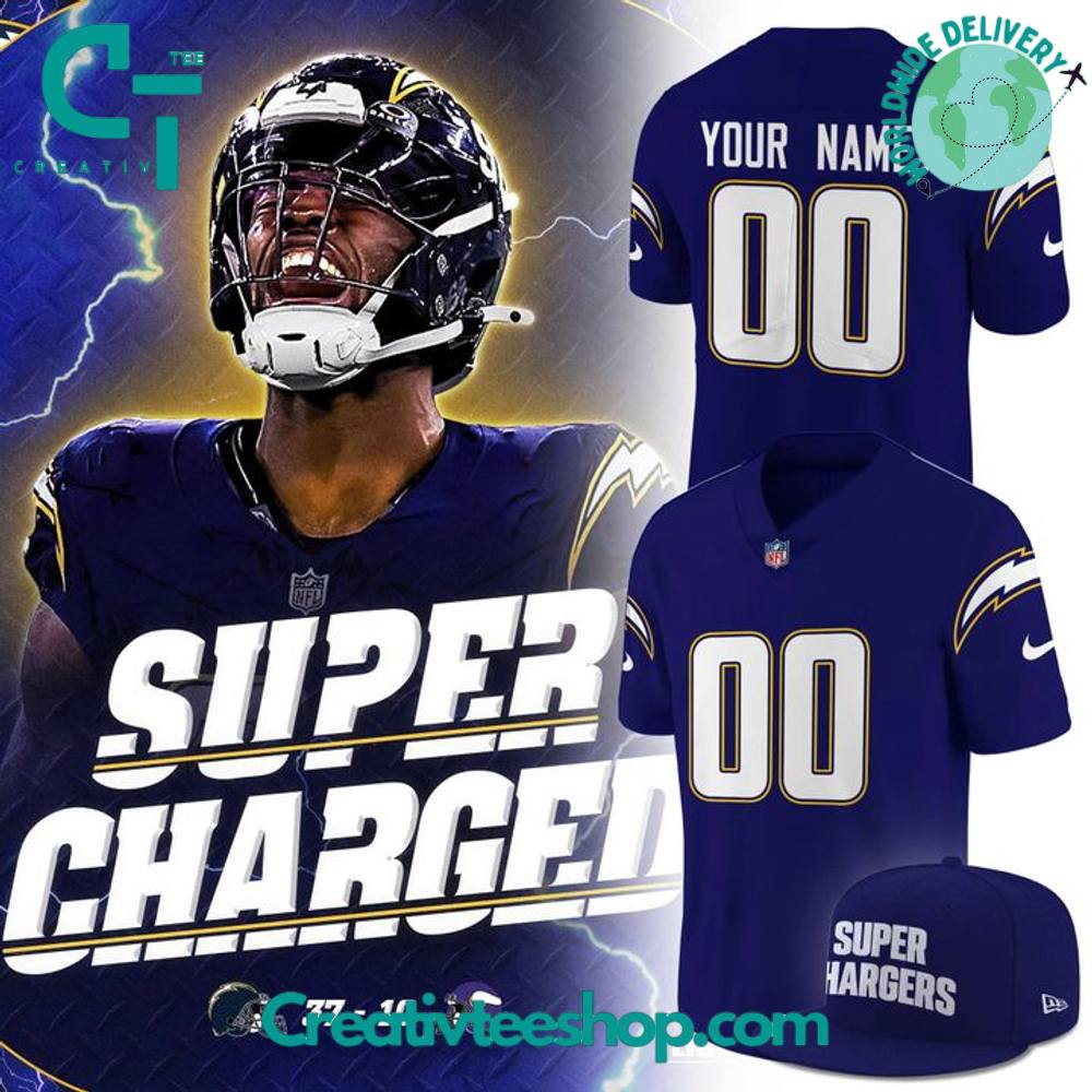 Los Angeles Chargers “Super Charged” Custom Football Jersey