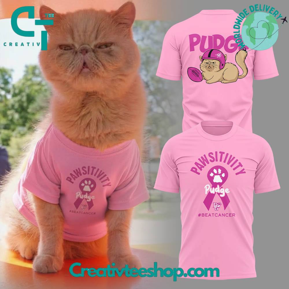 Pudge the Cat Breast Cancer Awareness T-Shirt