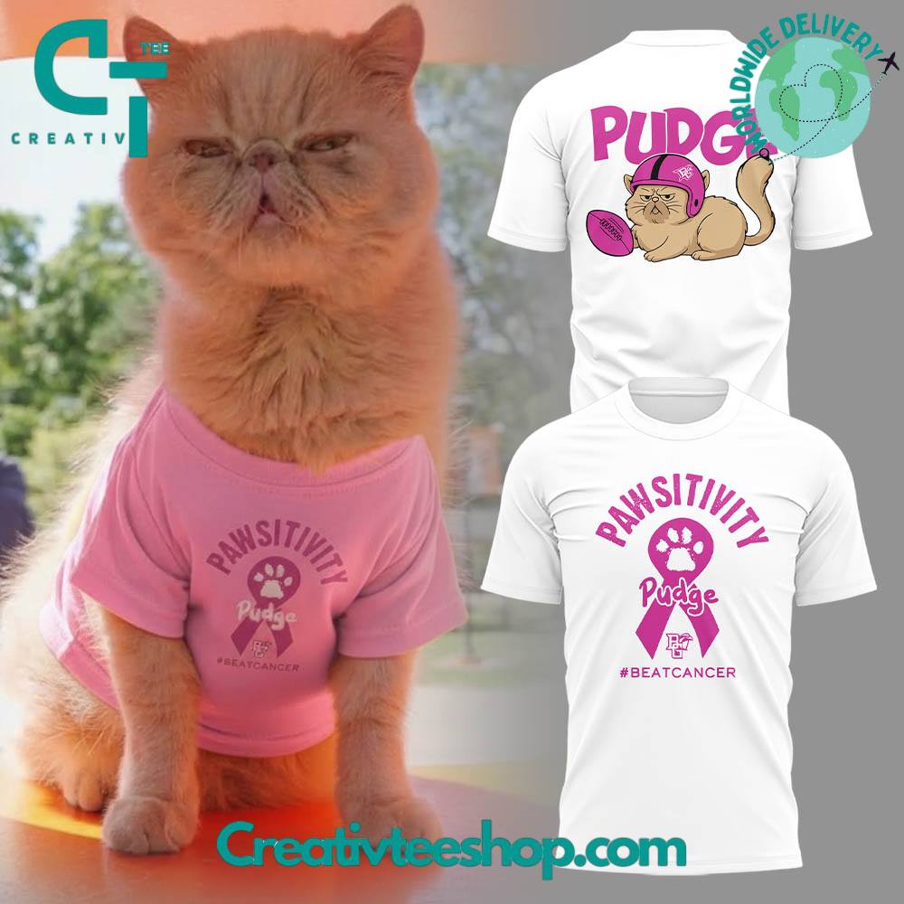 Pudge the Cat Breast Cancer Awareness T-Shirt