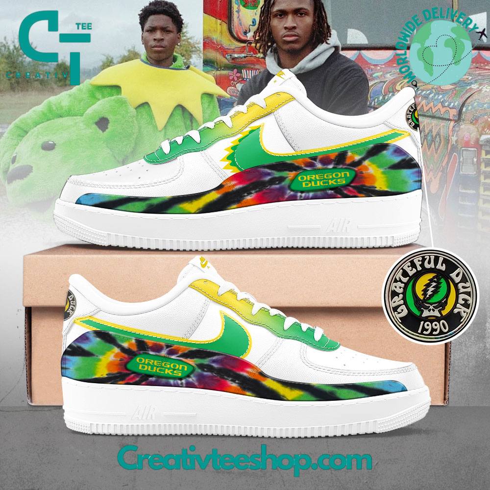 Oregon Ducks x Grateful Dead Special Edition Air Force 1 Shoes