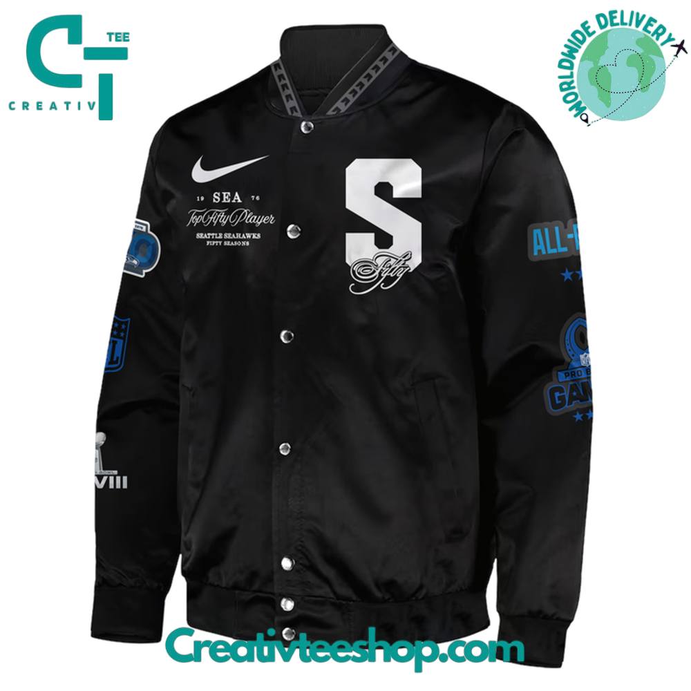 Seattle Seahawks Top 50 Seahawks of All Time Exclusive Version Bomber Jacket
