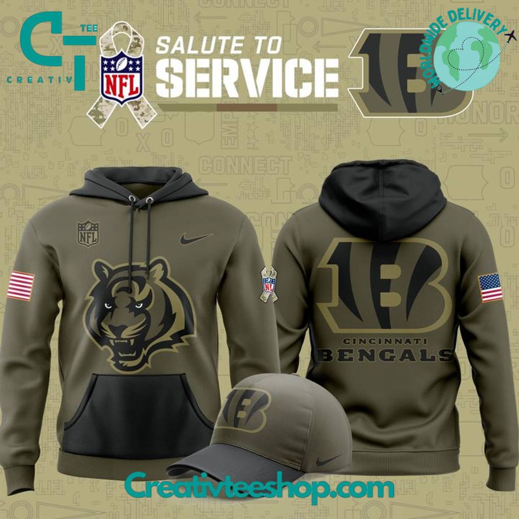 Cincinnati Bengals 2025 Salute to Service Limited Edition Camo Hoodie