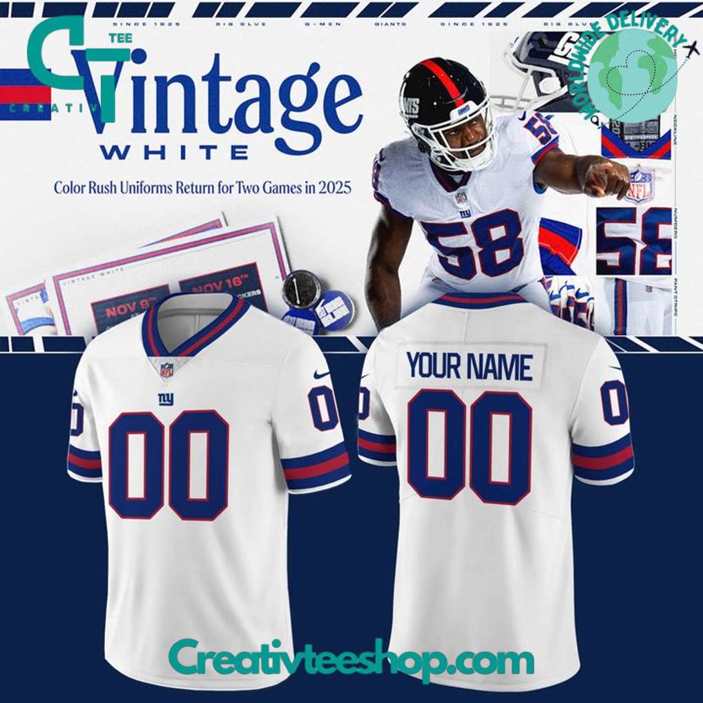 New York Giants Vintage White Football Jersey
