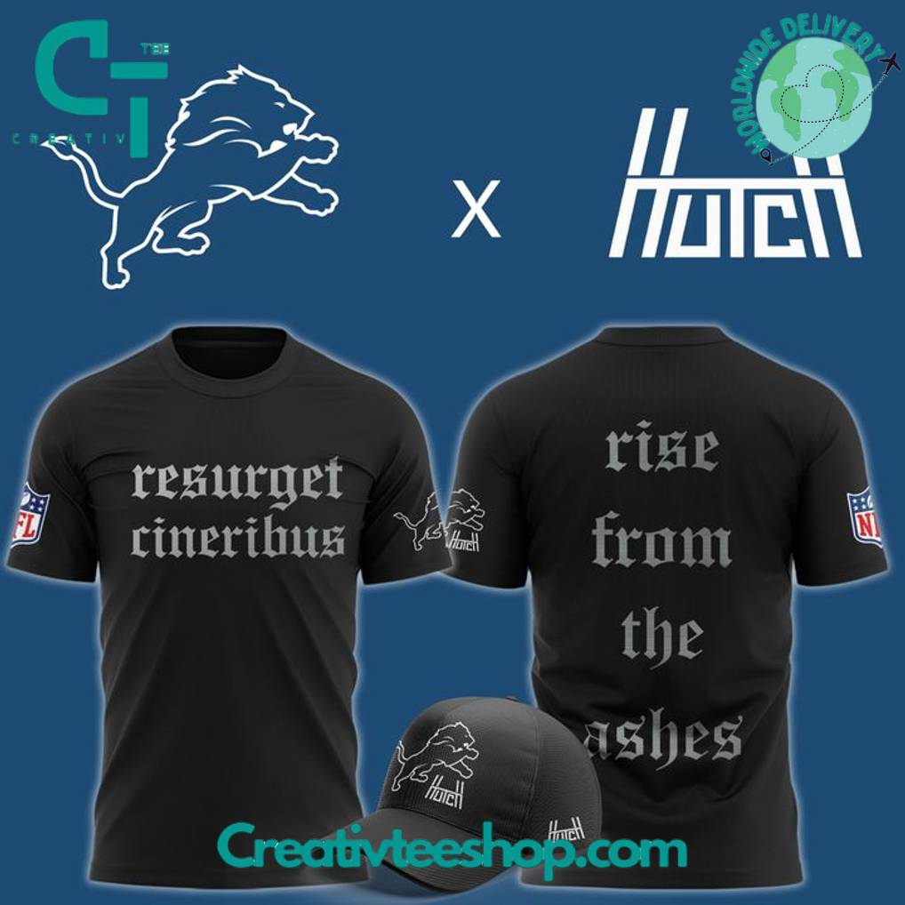 Detroit Lions x Aidan Hutchinson Black House of Hutch Resurget Cineribus Tee