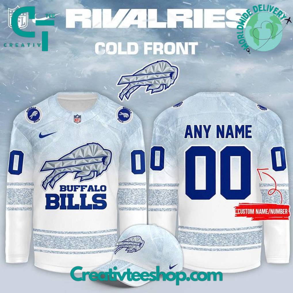 Buffalo Bills Rivalries Cold Front Custom Hockey Jersey