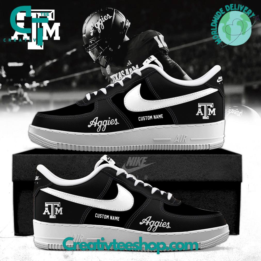 Texas A&M Aggies 2025 Blackout Special Air Force 1 Sneaker