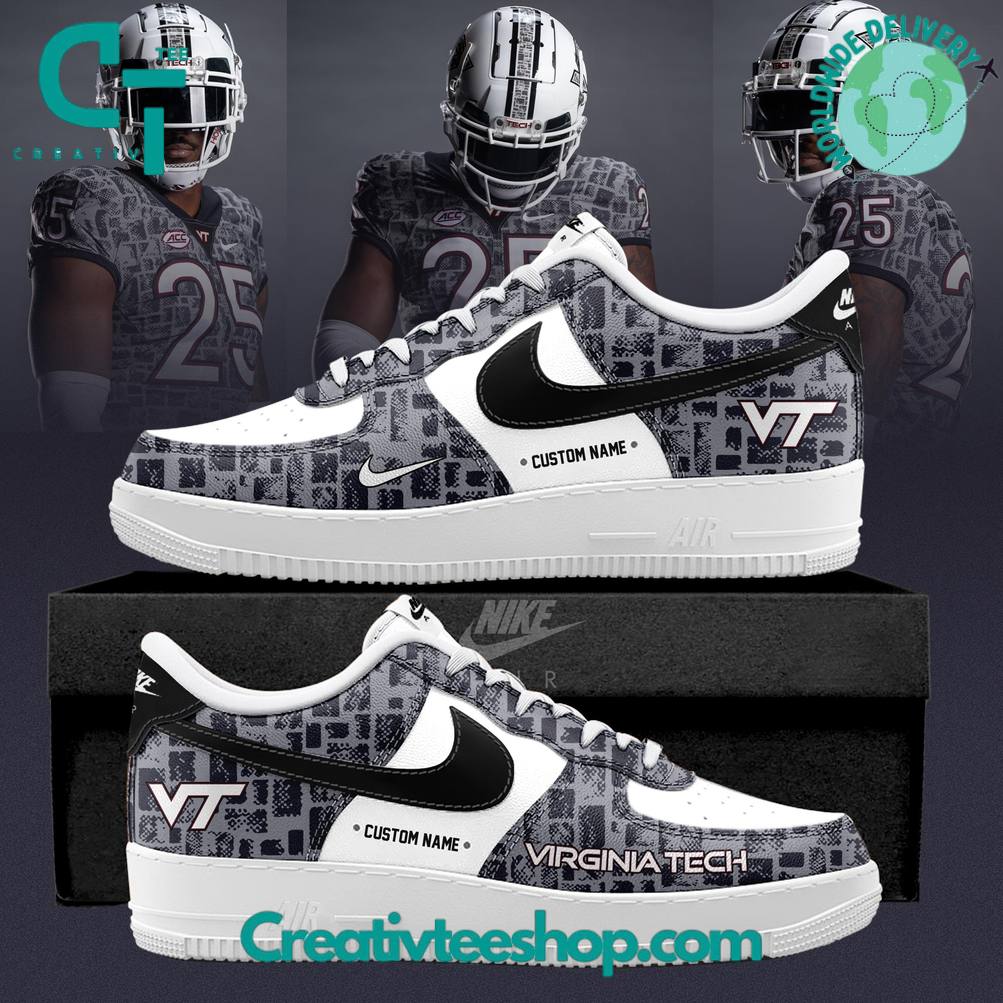 Virginia Tech Hokies 2025 Gray Camo Limited Edition Air Force 1 Sneaker
